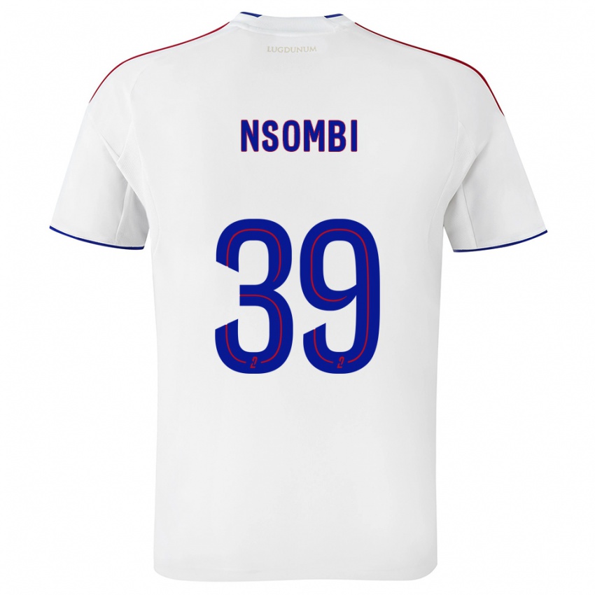 ילדים גאל אנסומבי #39 לבן אדום ג'רזי ביתית 2025/26 חולצה קצרה