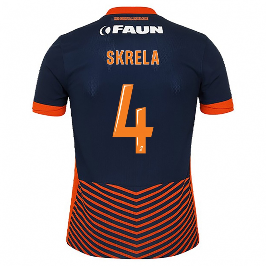 ילדים Gabin Skrela #4 כחול חצות כתום ג'רזי ביתית 2025/26 חולצה קצרה