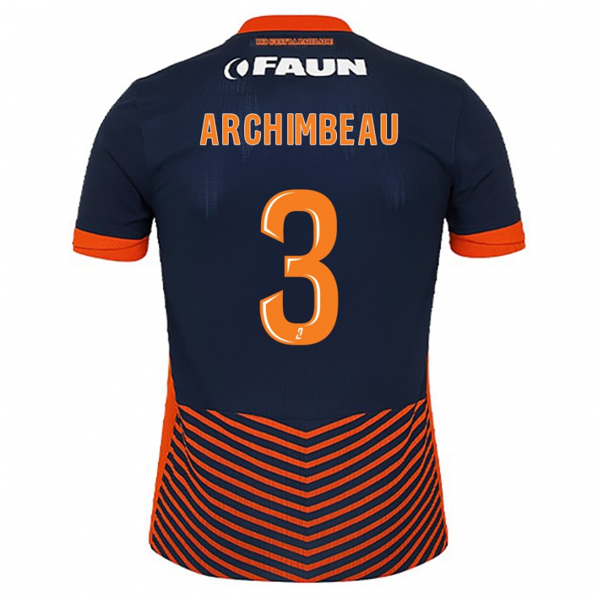 ילדים Camille Archimbeau #3 כחול חצות כתום ג'רזי ביתית 2025/26 חולצה קצרה