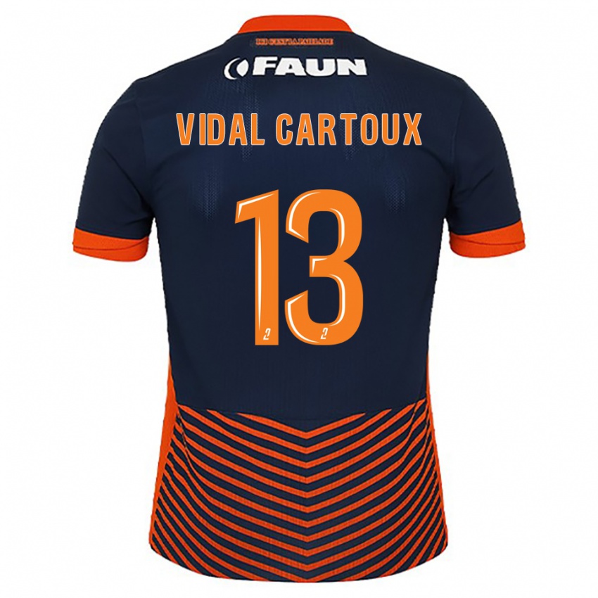ילדים Noah Vidal Cartoux #13 כחול חצות כתום ג'רזי ביתית 2025/26 חולצה קצרה