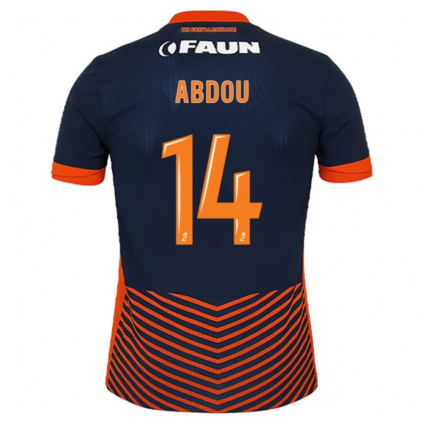 ילדים Mathias Abdou #14 כחול חצות כתום ג'רזי ביתית 2025/26 חולצה קצרה