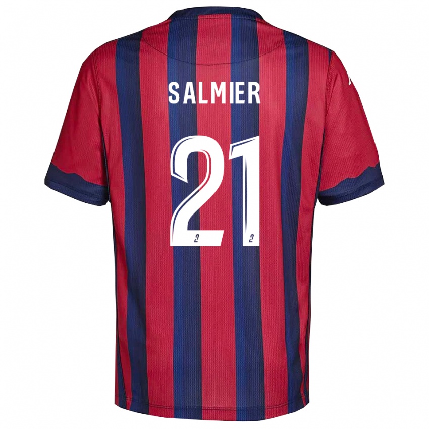 ילדים Yoann Salmier #21 בורדו כחול נייבי ג'רזי ביתית 2025/26 חולצה קצרה