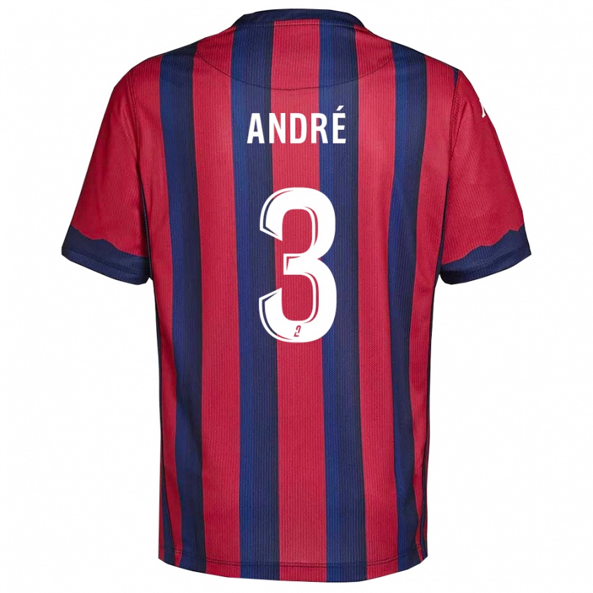 ילדים ווינסטון אנדרה #3 בורדו כחול נייבי ג'רזי ביתית 2025/26 חולצה קצרה