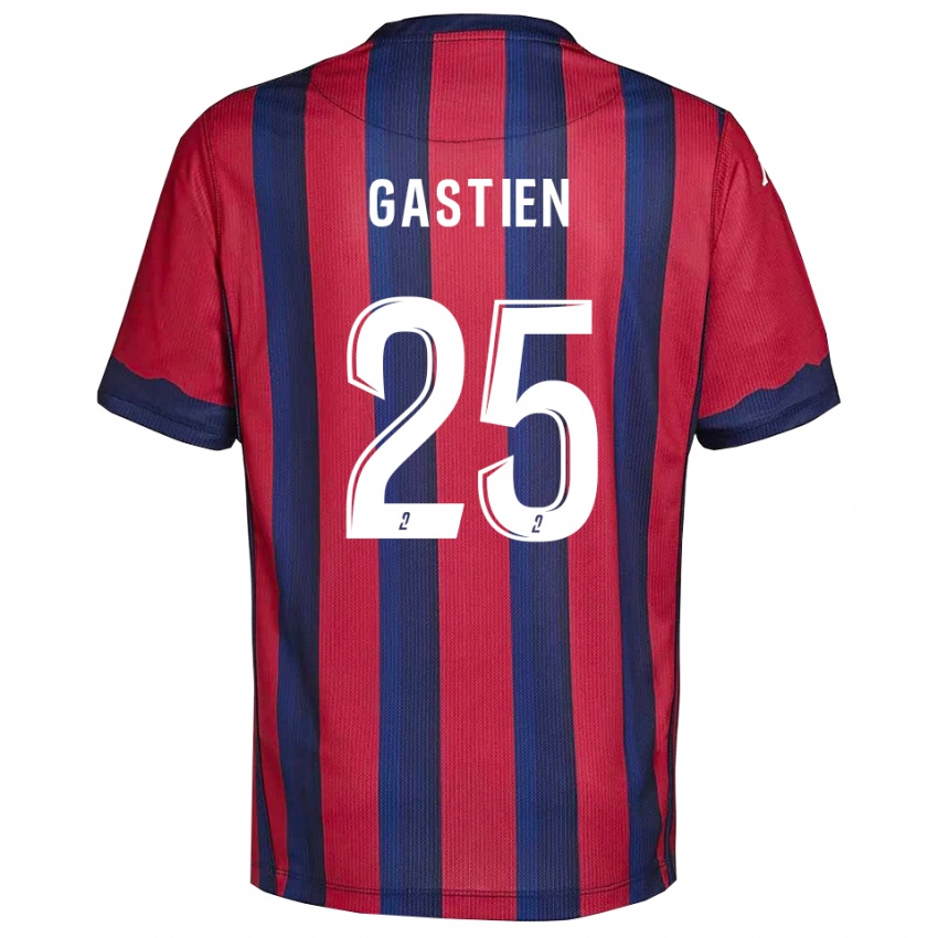 ילדים יוהאן גסטיאן #25 בורדו כחול נייבי ג'רזי ביתית 2025/26 חולצה קצרה