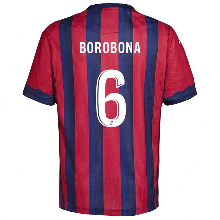 ילדים Uchaël Borobona #6 בורדו כחול נייבי ג'רזי ביתית 2025/26 חולצה קצרה