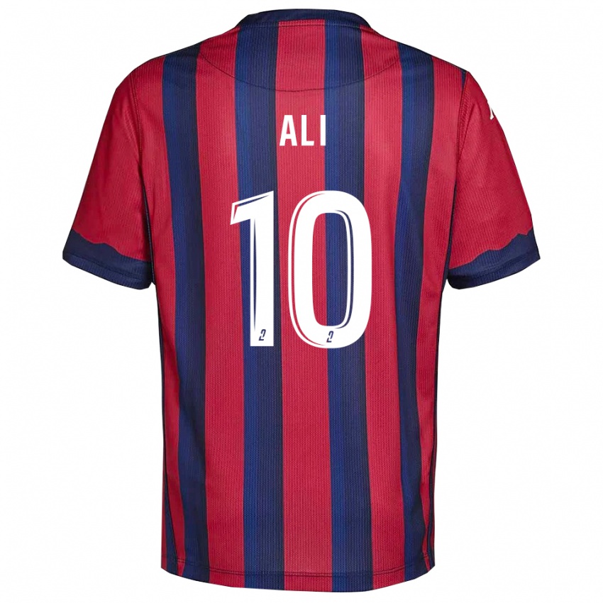 ילדים Ihlane Ali #10 בורדו כחול נייבי ג'רזי ביתית 2025/26 חולצה קצרה