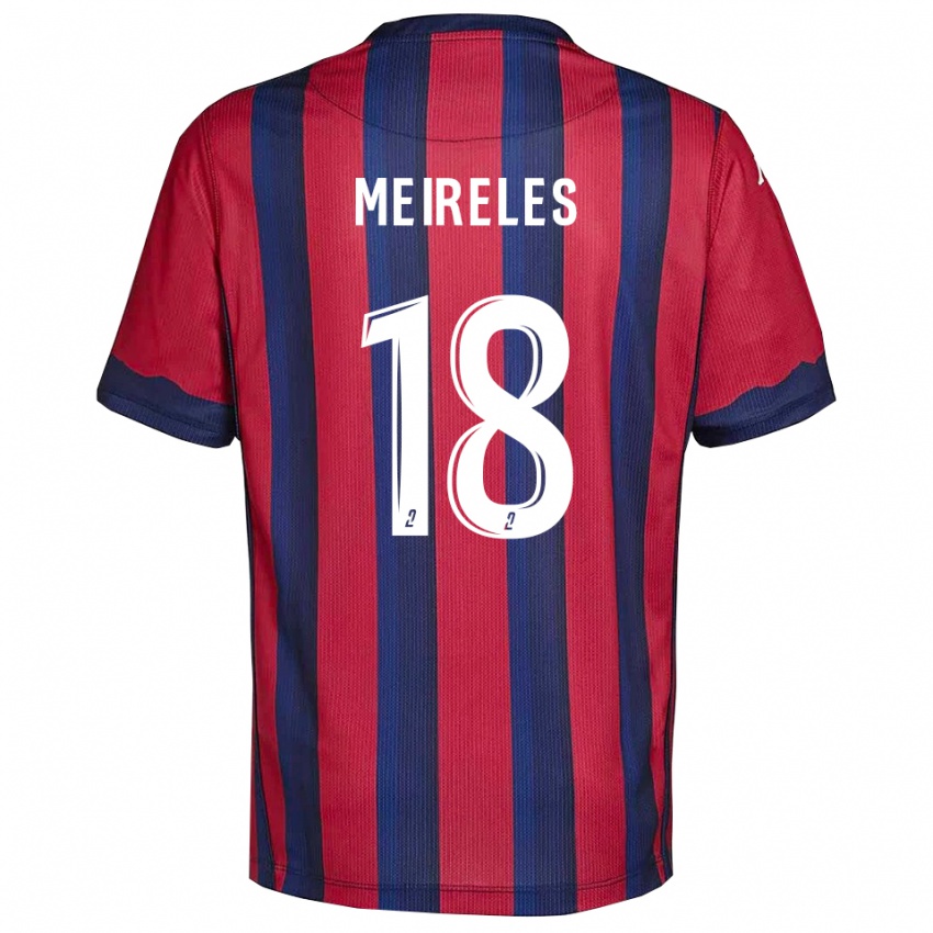 ילדים Andreia Meireles #18 בורדו כחול נייבי ג'רזי ביתית 2025/26 חולצה קצרה