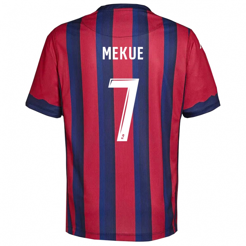 ילדים Florian Mekue #7 בורדו כחול נייבי ג'רזי ביתית 2025/26 חולצה קצרה