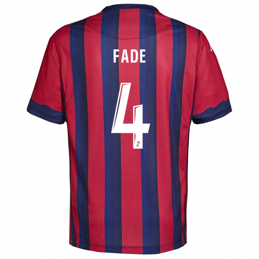 ילדים Aboubacar Fade #4 בורדו כחול נייבי ג'רזי ביתית 2025/26 חולצה קצרה