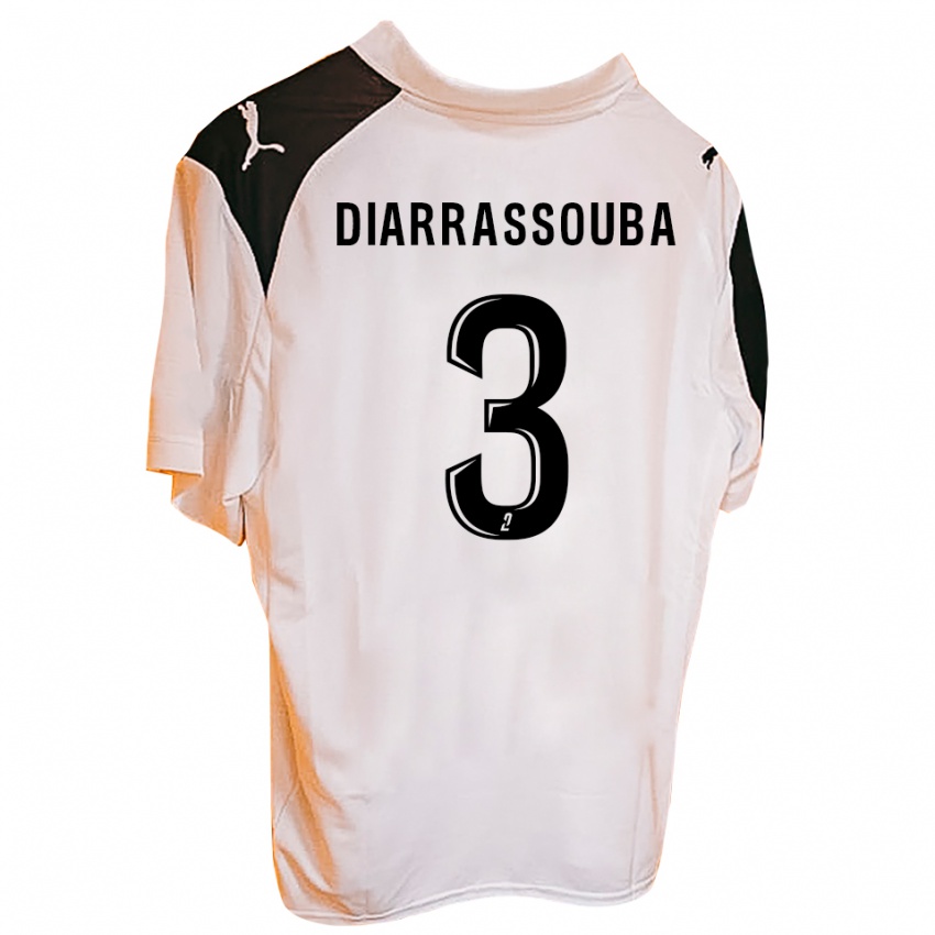 ילדים Corneille Diarrassouba #3 שחור לבן ג'רזי ביתית 2025/26 חולצה קצרה