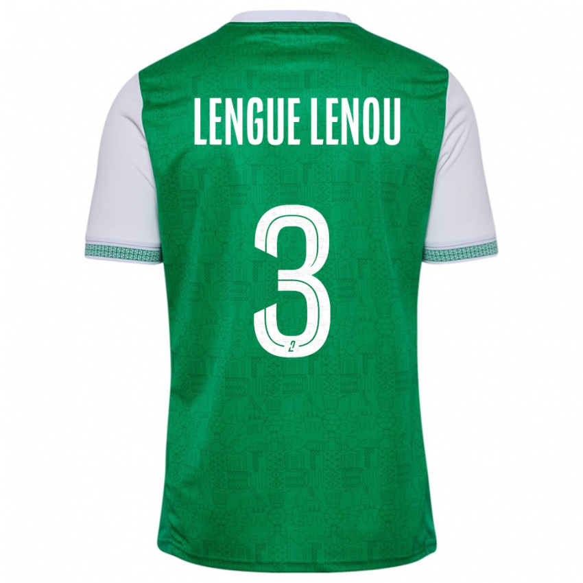 ילדים Maxime Lengue Lenou #3 ירוק לבן ג'רזי ביתית 2025/26 חולצה קצרה