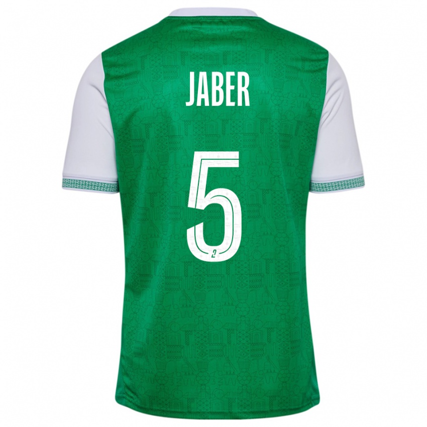 ילדים מחמוד ג'אבר #5 ירוק לבן ג'רזי ביתית 2025/26 חולצה קצרה