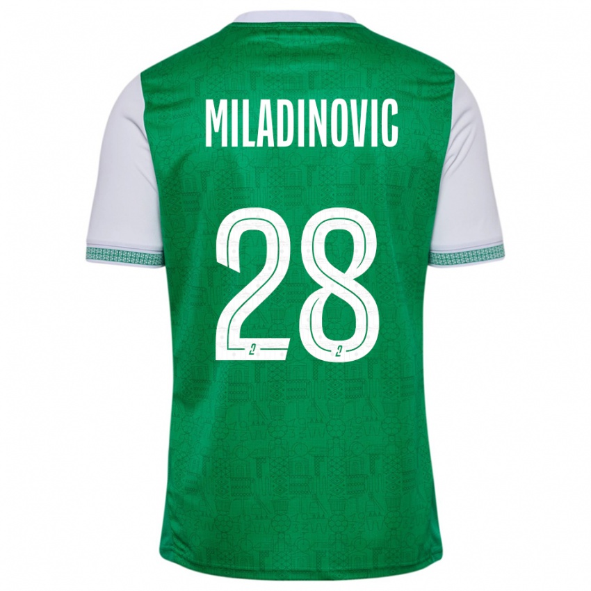 ילדים איגור מילדינוביץ' #28 ירוק לבן ג'רזי ביתית 2025/26 חולצה קצרה
