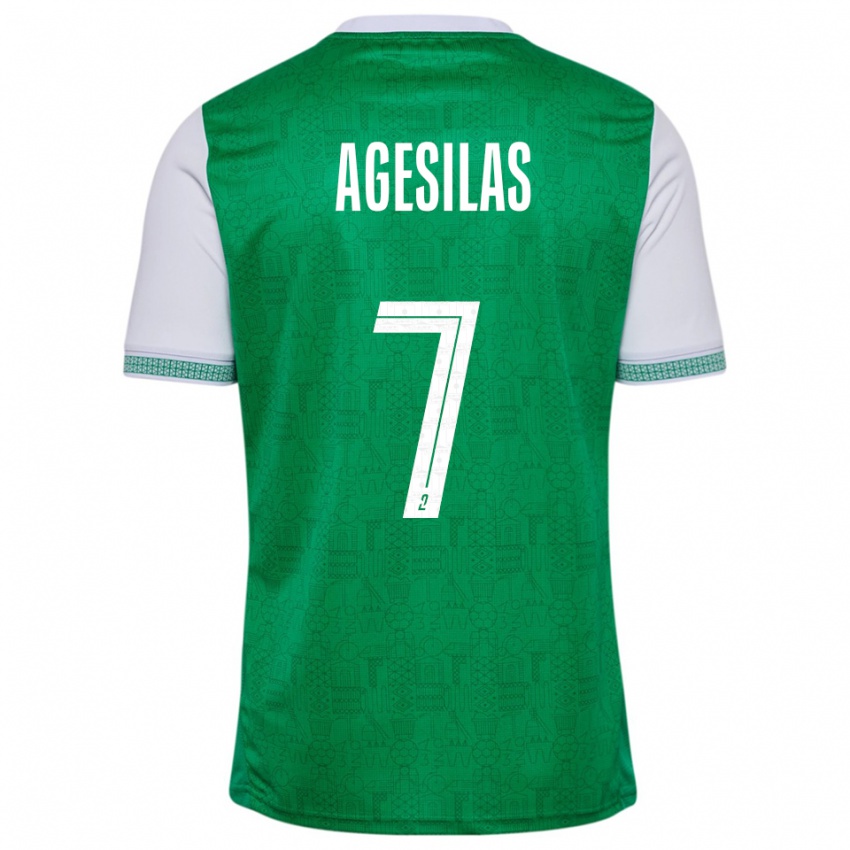 ילדים Meïvyn Agesilas #7 ירוק לבן ג'רזי ביתית 2025/26 חולצה קצרה