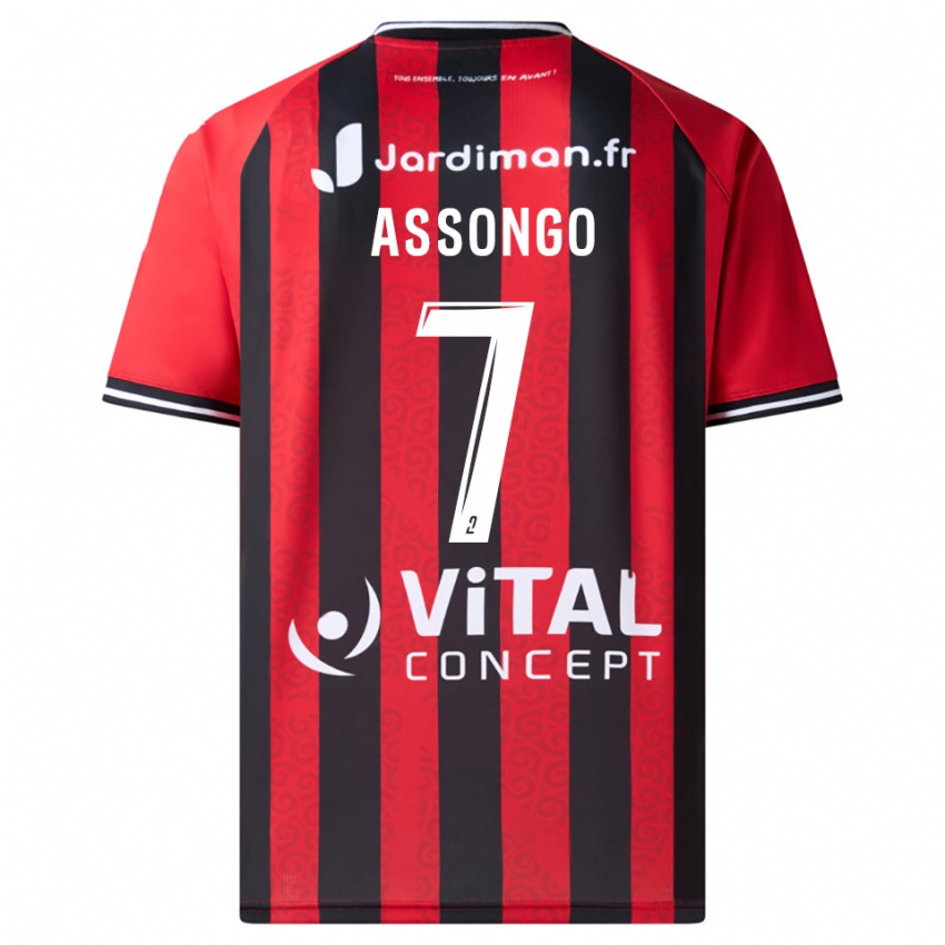 ילדים Ilan Assongo #7 אדום שחור ג'רזי ביתית 2025/26 חולצה קצרה