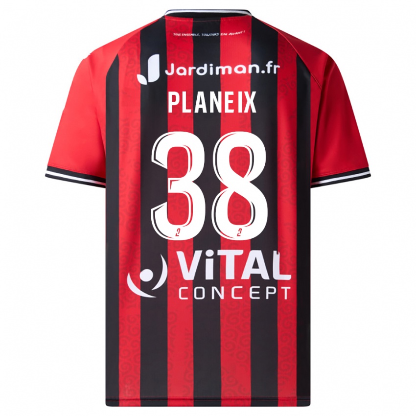 ילדים Idriss Planeix #38 אדום שחור ג'רזי ביתית 2025/26 חולצה קצרה