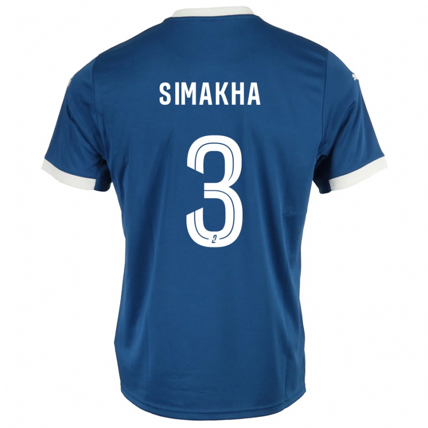 ילדים Lassana Simakha #3 כחול לבן ג'רזי ביתית 2025/26 חולצה קצרה