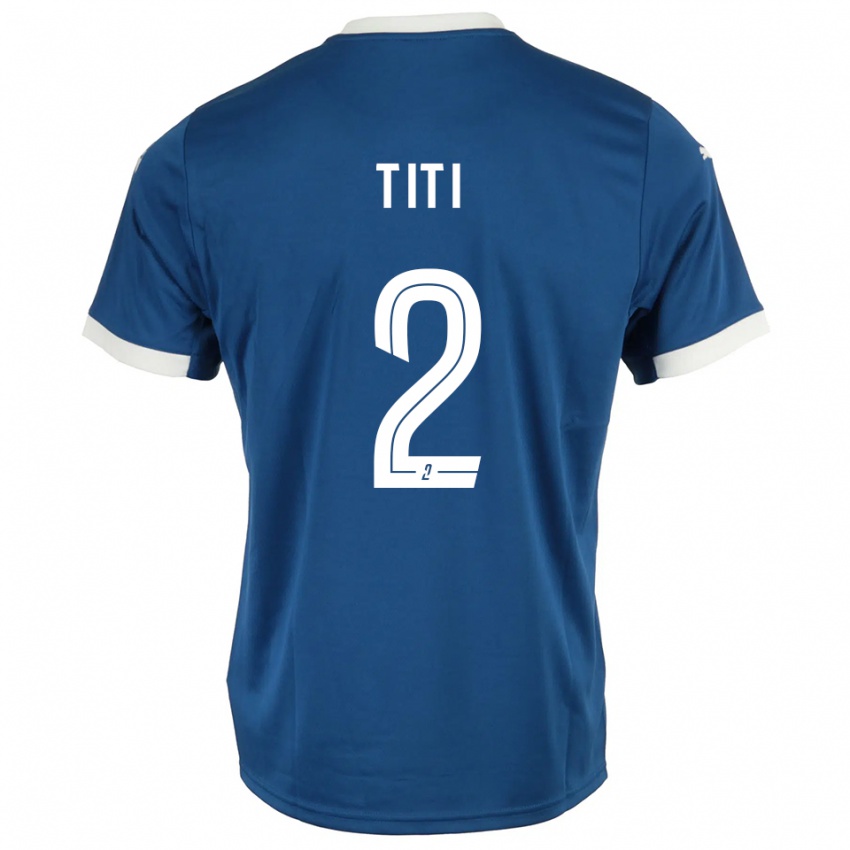 ילדים Yvann Titi #2 כחול לבן ג'רזי ביתית 2025/26 חולצה קצרה