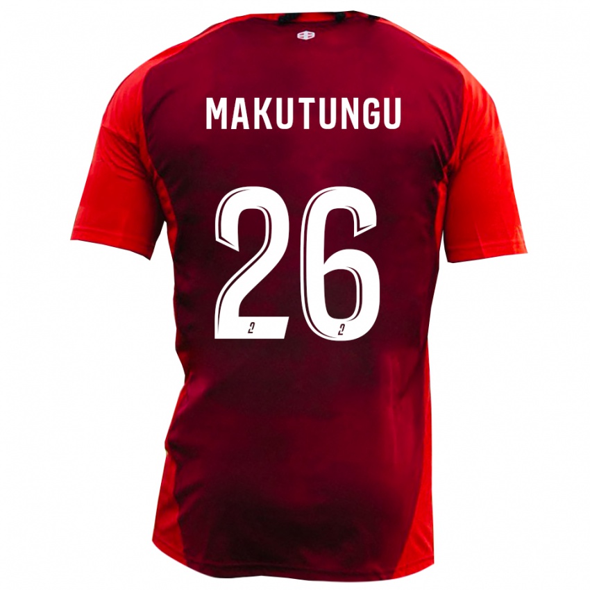 ילדים Cédric Makutungu #26 אדום בורגונדי ג'רזי ביתית 2025/26 חולצה קצרה