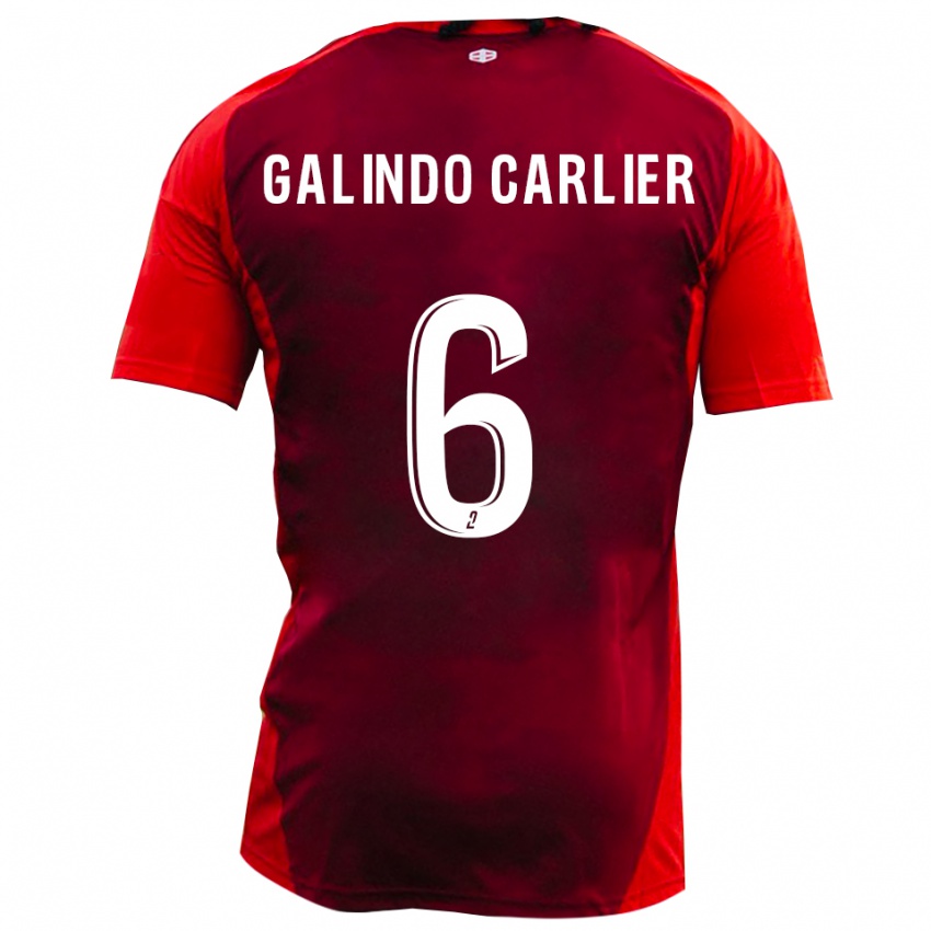 ילדים Luca Galindo Carlier #6 אדום בורגונדי ג'רזי ביתית 2025/26 חולצה קצרה