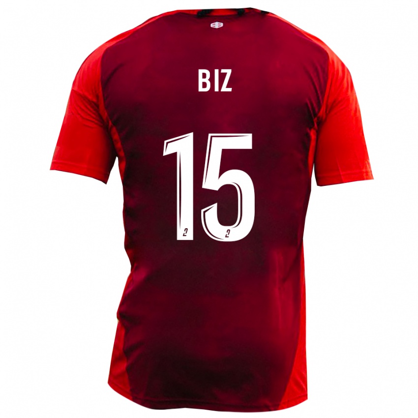 ילדים Cyrus Biz #15 אדום בורגונדי ג'רזי ביתית 2025/26 חולצה קצרה