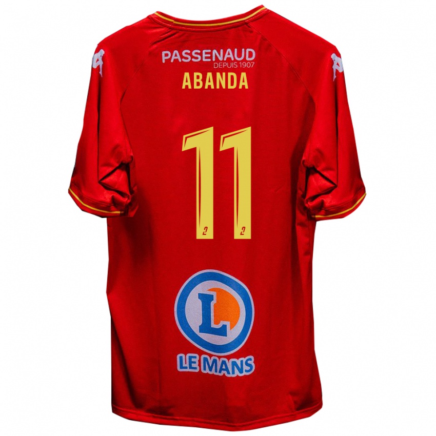 ילדים Leroy Abanda #11 אדום צהוב ג'רזי ביתית 2025/26 חולצה קצרה
