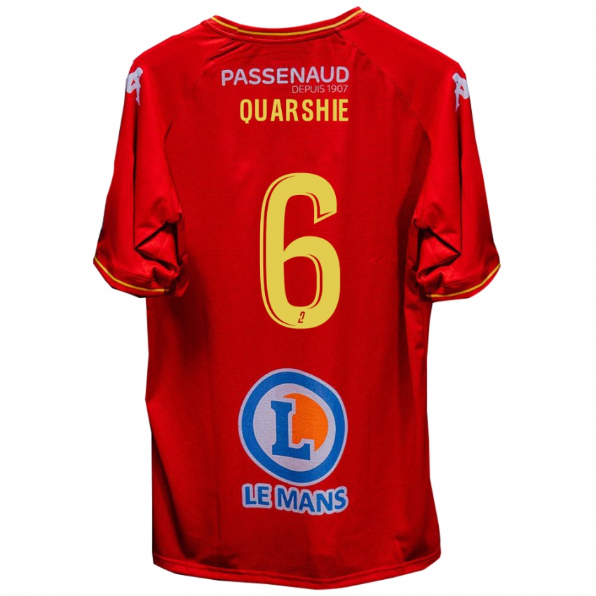 ילדים אדווין קווארשי #6 אדום צהוב ג'רזי ביתית 2025/26 חולצה קצרה