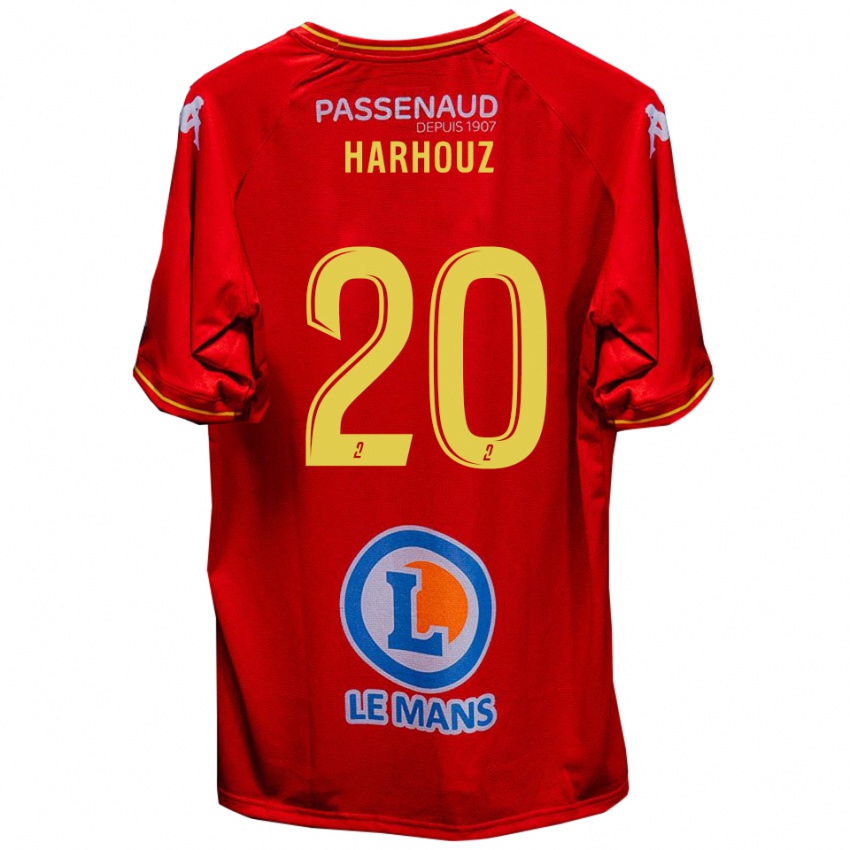 ילדים William Harhouz #20 אדום צהוב ג'רזי ביתית 2025/26 חולצה קצרה