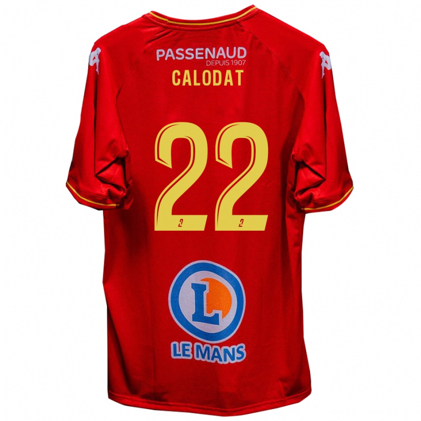ילדים Lucas Calodat #22 אדום צהוב ג'רזי ביתית 2025/26 חולצה קצרה