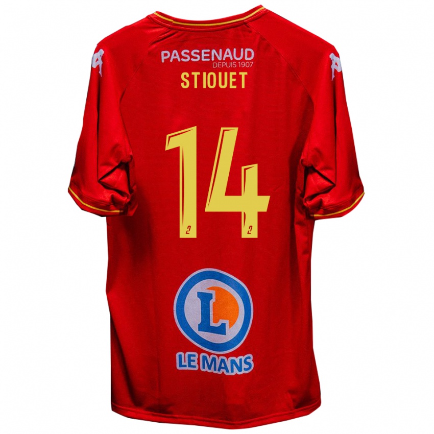 ילדים Ayoub Stiouet #14 אדום צהוב ג'רזי ביתית 2025/26 חולצה קצרה