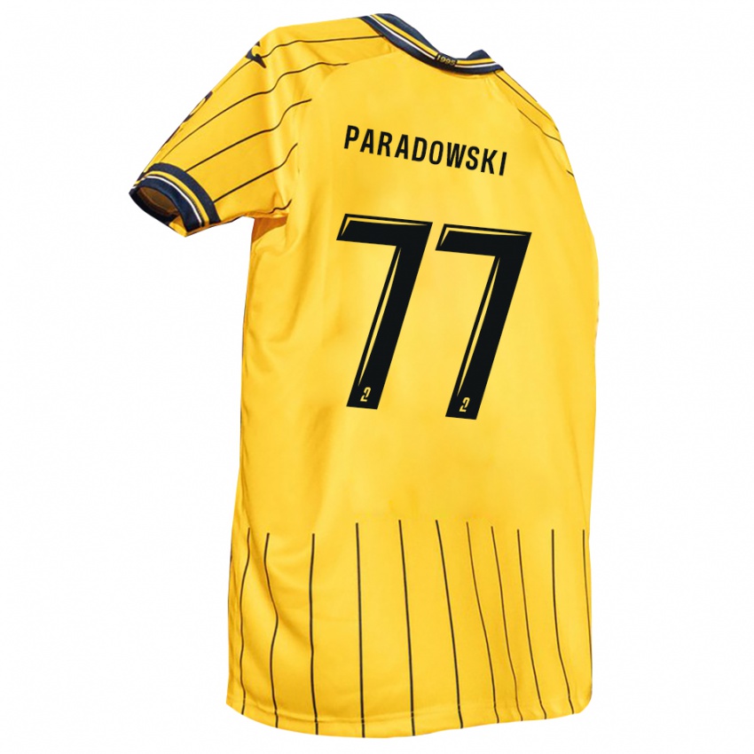 ילדים טאו פאראדובסקי #77 צהוב כחול נייבי ג'רזי ביתית 2025/26 חולצה קצרה