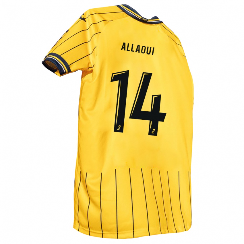 ילדים Nahil Allaoui #14 צהוב כחול נייבי ג'רזי ביתית 2025/26 חולצה קצרה