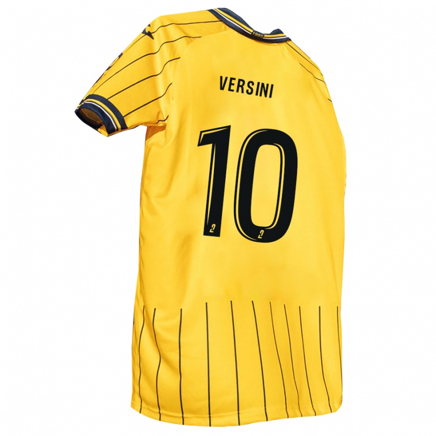 ילדים Giovani Versini #10 צהוב כחול נייבי ג'רזי ביתית 2025/26 חולצה קצרה