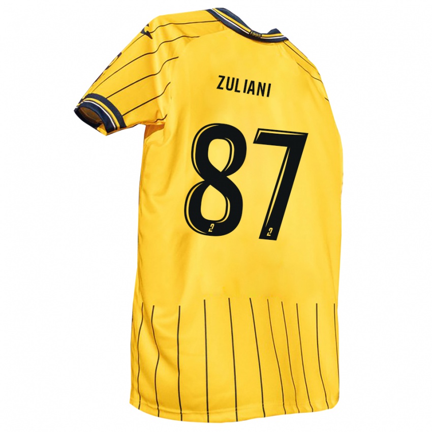 ילדים אדי איוון זוליאני #87 צהוב כחול נייבי ג'רזי ביתית 2025/26 חולצה קצרה