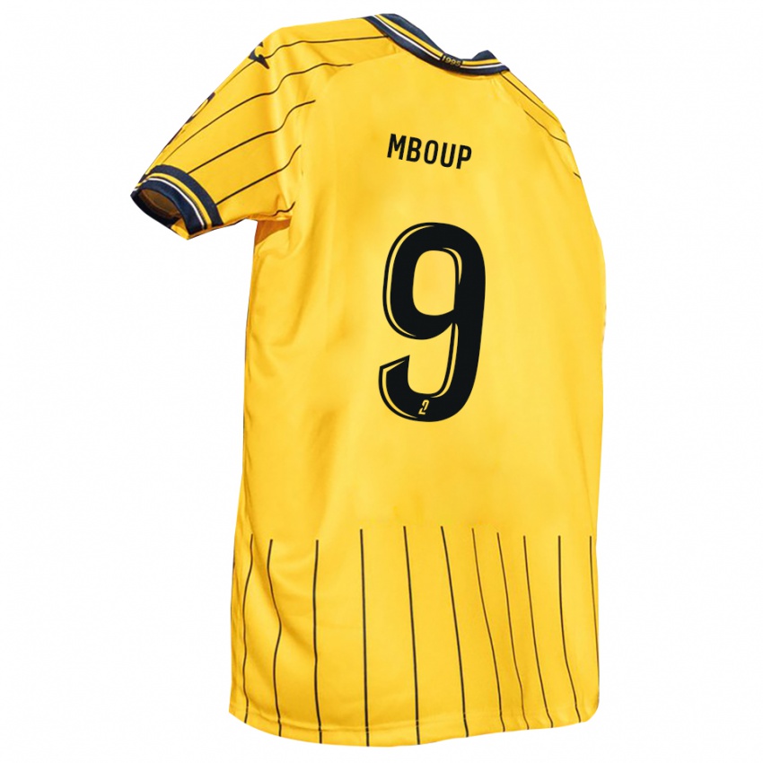 ילדים Pathé Mboup #9 צהוב כחול נייבי ג'רזי ביתית 2025/26 חולצה קצרה