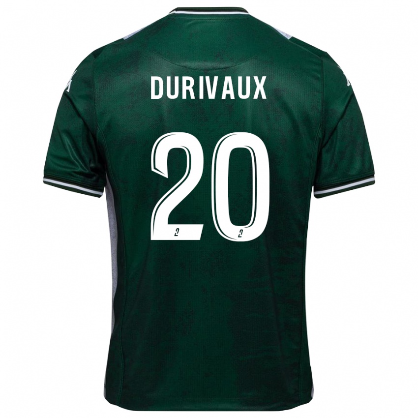 ילדים Dylan Durivaux #20 ירוק לבן ג'רזי ביתית 2025/26 חולצה קצרה