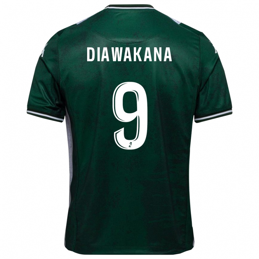 ילדים Malik Diawakana #9 ירוק לבן ג'רזי ביתית 2025/26 חולצה קצרה