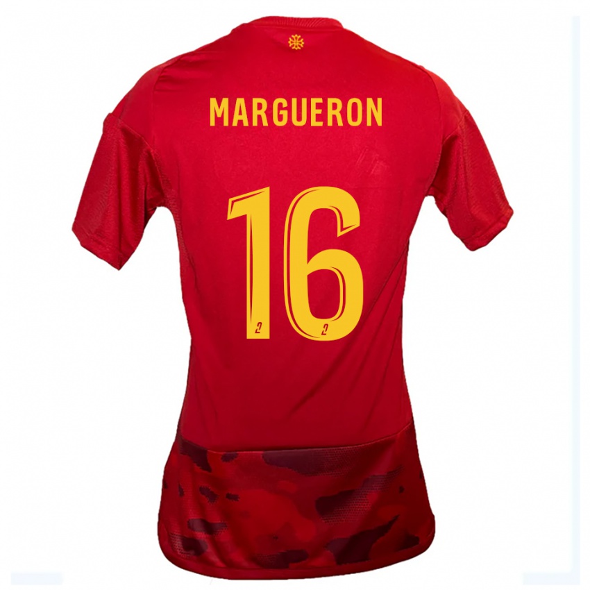 ילדים לוקס מרגרון #16 אדום צהוב ג'רזי ביתית 2025/26 חולצה קצרה