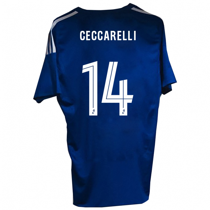 ילדים Grégory Ceccarelli #14 כחול לבן ג'רזי ביתית 2025/26 חולצה קצרה