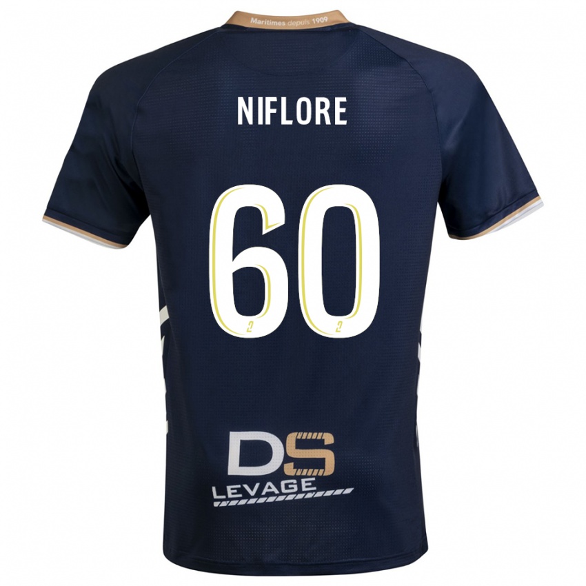 ילדים מתייס ניפלור #60 כחול נייבי זהב ג'רזי ביתית 2025/26 חולצה קצרה