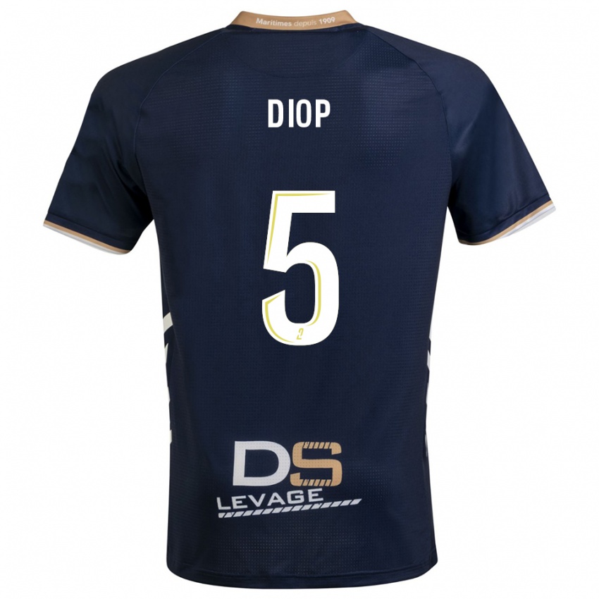 ילדים Aaron Diop #5 כחול נייבי זהב ג'רזי ביתית 2025/26 חולצה קצרה