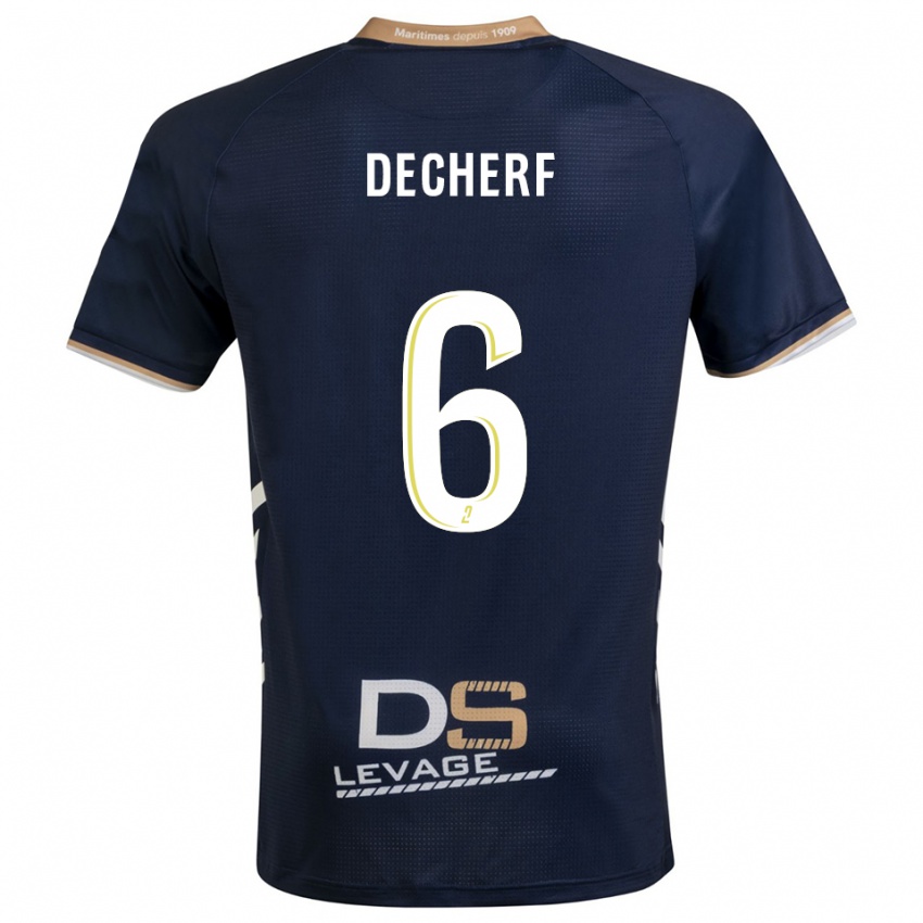 ילדים Marco Decherf #6 כחול נייבי זהב ג'רזי ביתית 2025/26 חולצה קצרה