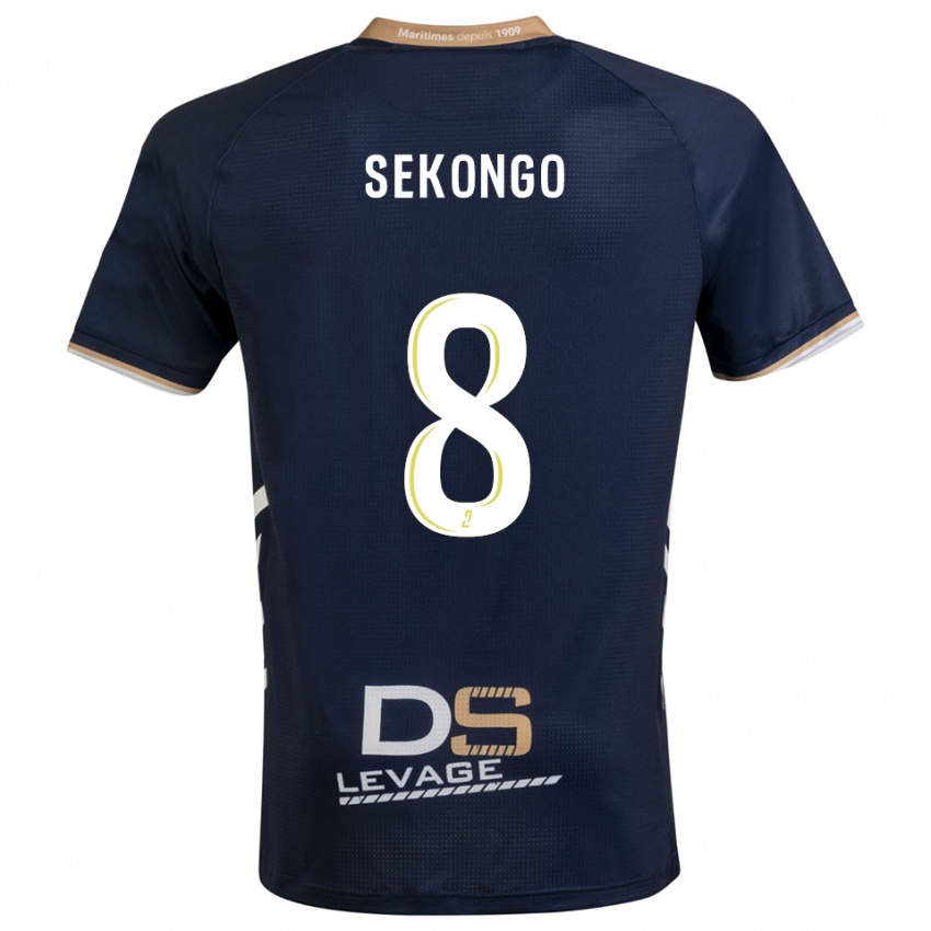 ילדים Anto Sekongo #8 כחול נייבי זהב ג'רזי ביתית 2025/26 חולצה קצרה