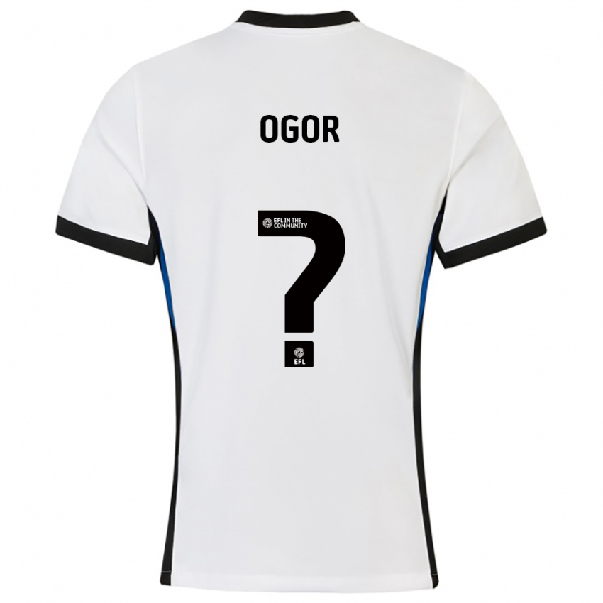 ילדים כריס אוגור #0 לבן כחול הרחק ג'רזי 2025/26 חולצה קצרה