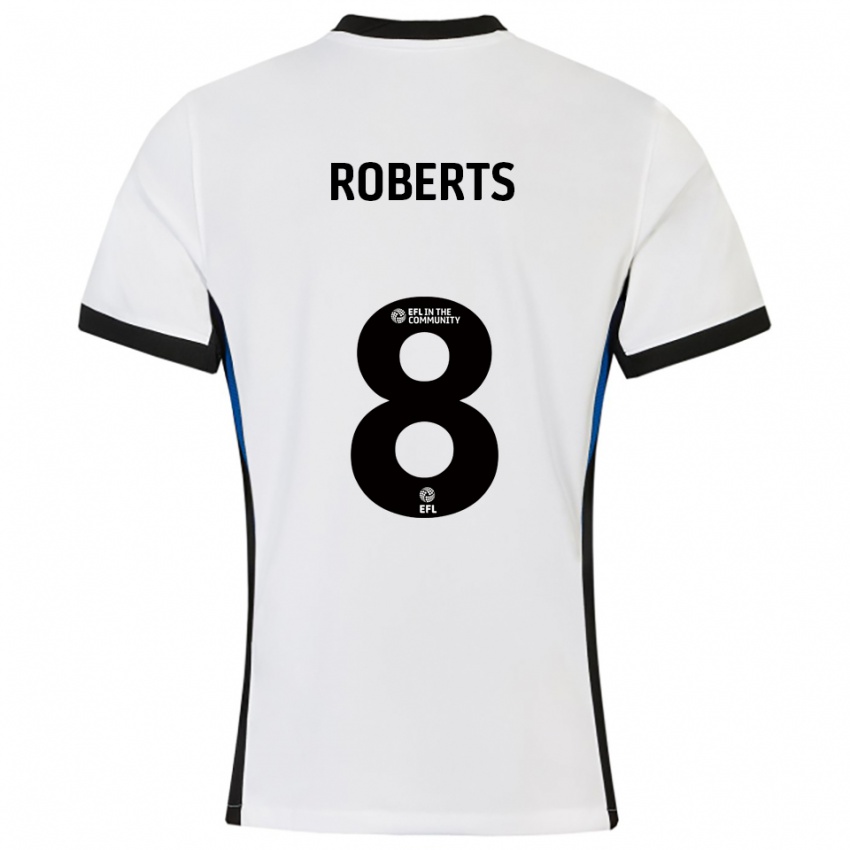 ילדים טיילר רוברטס #8 לבן כחול הרחק ג'רזי 2025/26 חולצה קצרה