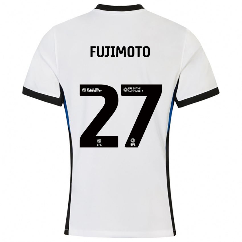 ילדים קאניה פוג'ימוטו #27 לבן כחול הרחק ג'רזי 2025/26 חולצה קצרה