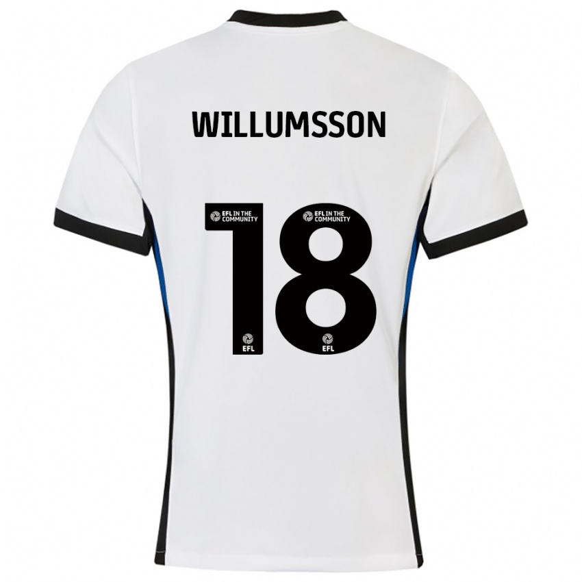 ילדים ווילום ווילומסון #18 לבן כחול הרחק ג'רזי 2025/26 חולצה קצרה