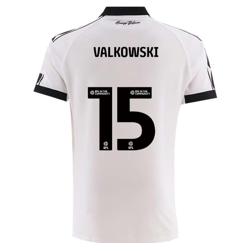 ילדים פאבל אולקובסקי #15 לבן שחור הרחק ג'רזי 2025/26 חולצה קצרה