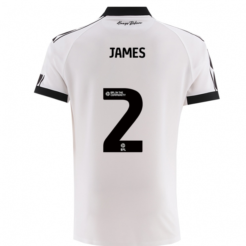 ילדים ג'וזף ג'יימס #2 לבן שחור הרחק ג'רזי 2025/26 חולצה קצרה