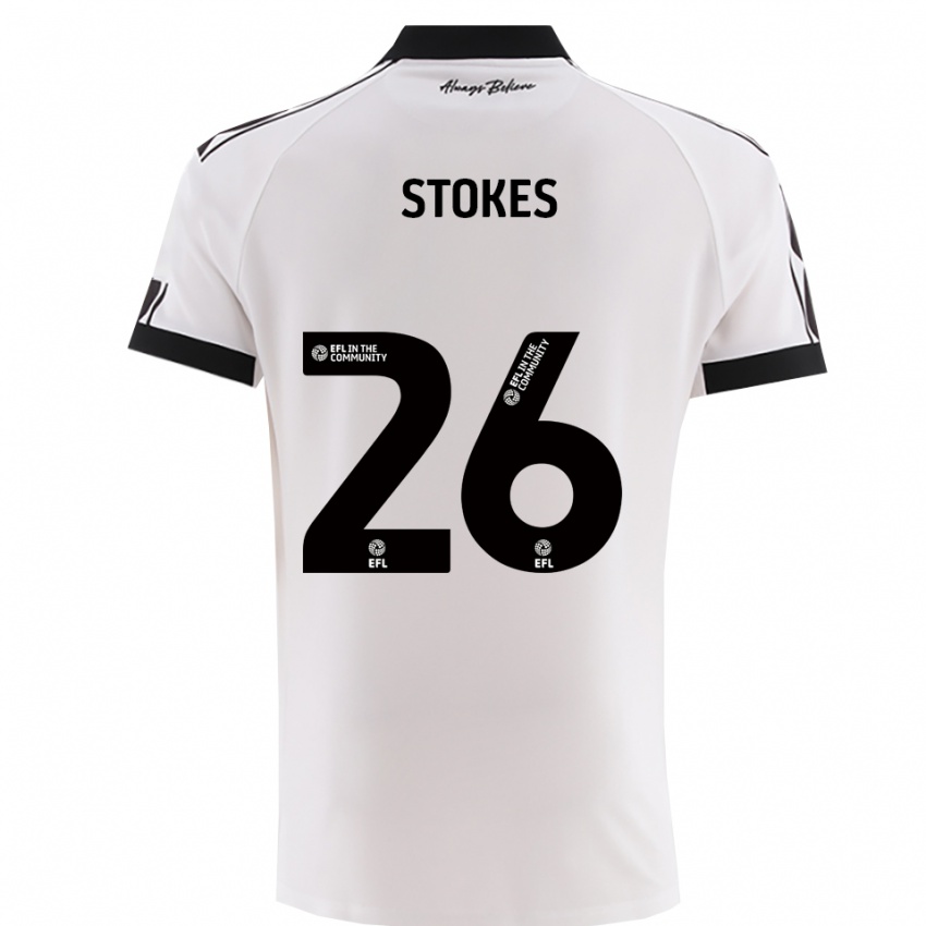 ילדים ג'וש סטוקס #26 לבן שחור הרחק ג'רזי 2025/26 חולצה קצרה